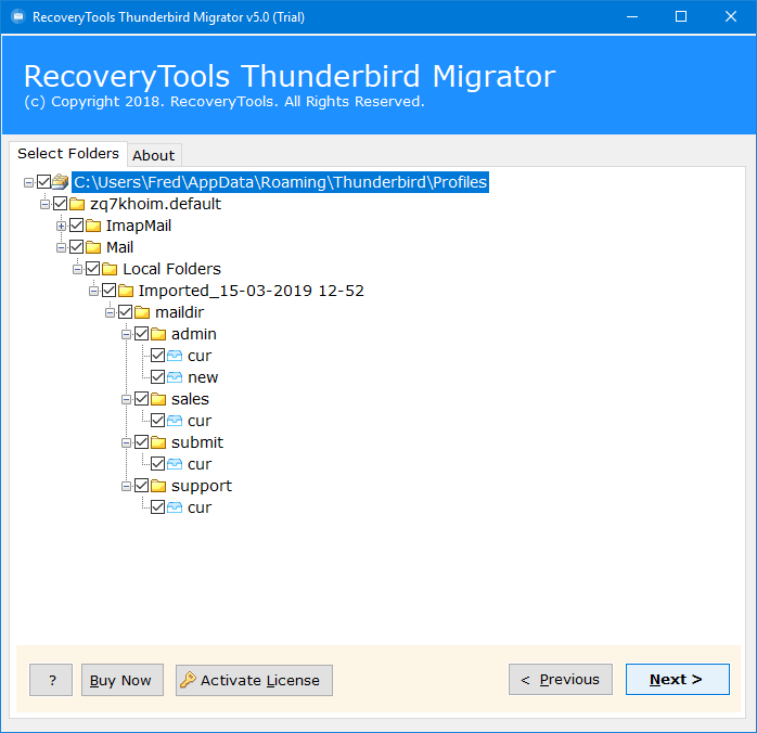 thunderbird to csv