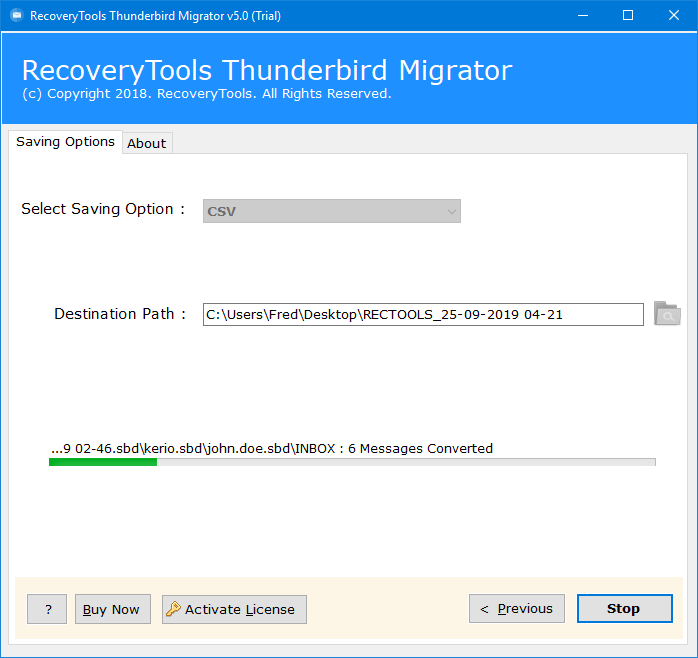 analyze thunderbird email to csv