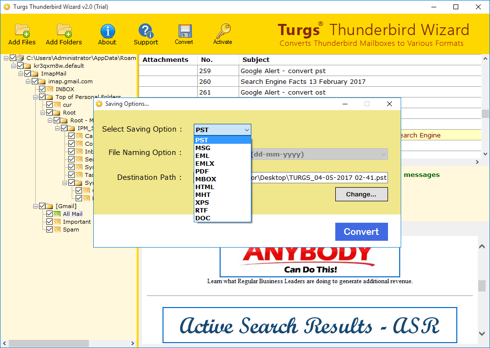 Thunderbird Converter screenshot